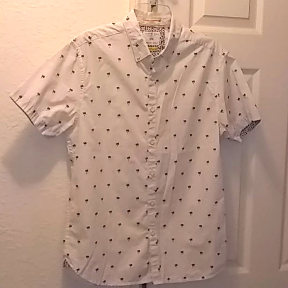 Cactus Man by Ricky Singh Mens Short Sleeve Button Down Shirt